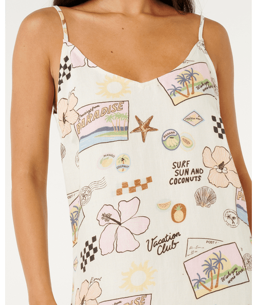 Sunset Luau Mini Dress - Off White