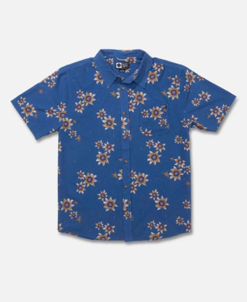 Breezer Perforated Short Sleeve Tech Woven Sun Shirt - Navy
