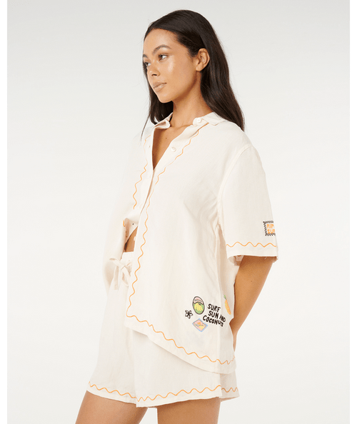 Sunset Luau Embroidered Shirt