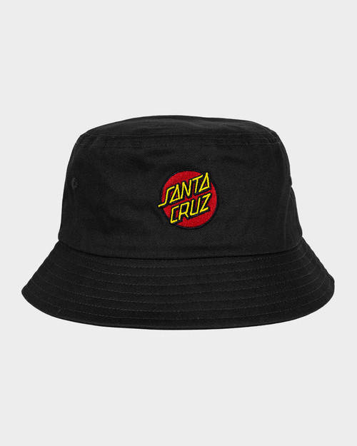 Classic Dot Patch Men's Bucket Hat - Black