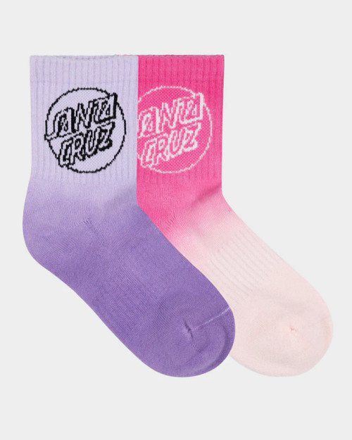 Opus Dot Girls Mid Socks - Lavender Tdye/Pink Tdye