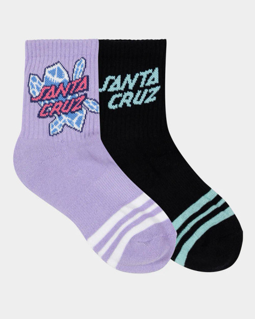 Crystal Stack Girls Mid Socks - Lavender/Black