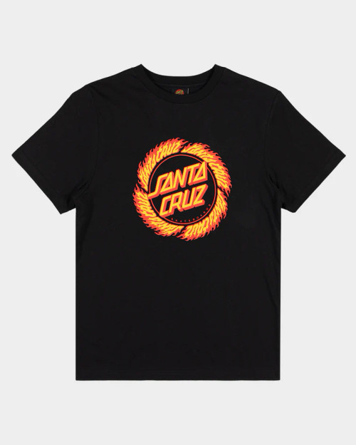 Flame Ringed Dot Boys T-shirt - Black