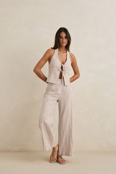 Louise Wide Leg Pant - Tan