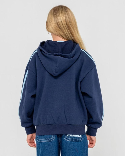 Girls Team Varsity Zip Through Hood - Navy