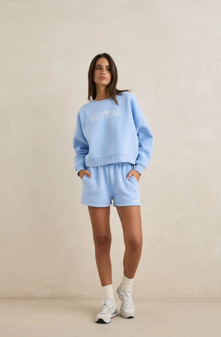 Slouchy Crew Neck Fleece - Sky