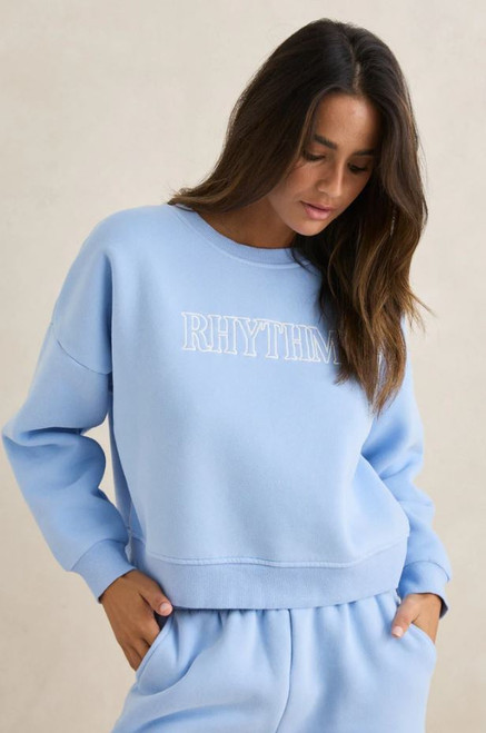 Slouchy Crew Neck Fleece - Sky