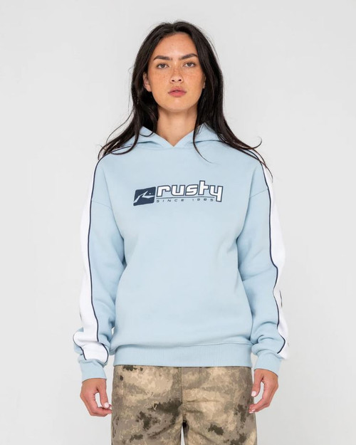 Hailstone Oversized Fleece Hoodie - Retro Blue