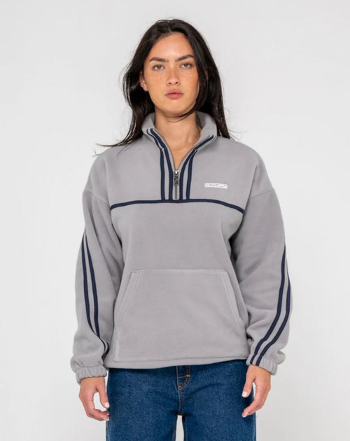 Bind Me Up Contrast Polar Fleece - Grey/ Navy
