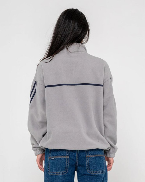 Bind Me Up Contrast Polar Fleece - Grey/ Navy