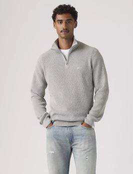 Hm Quarter Zip Sweater - Heather Grey