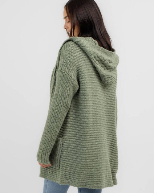 Homeward Bound Knit Cardigan - Light Army
