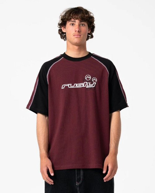 Omac Graphic Oversized Tee - Burgundy