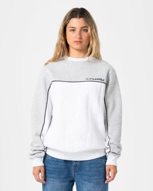 Polar Popped Panelled Crew Fleece - Grey Marle