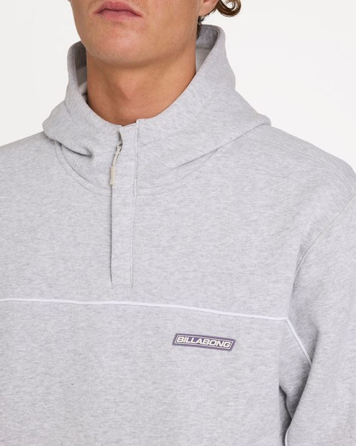Adiv Mock Pullover Hoodie - Light Grey Heather