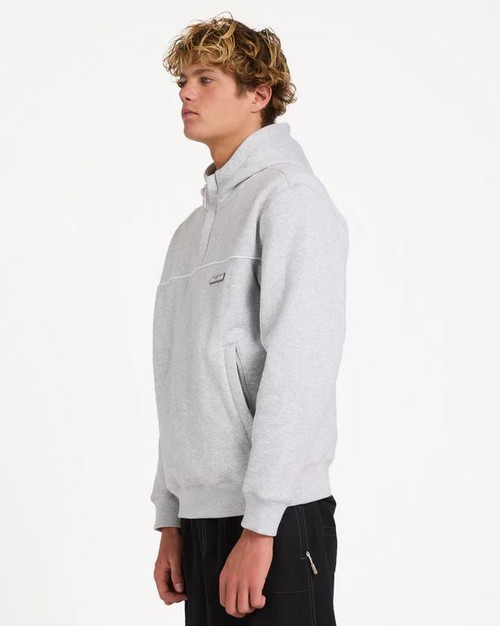 Adiv Mock Pullover Hoodie - Light Grey Heather
