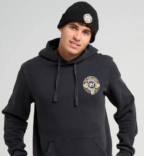 Surf Hueys Hooded Pullover - Washed Black