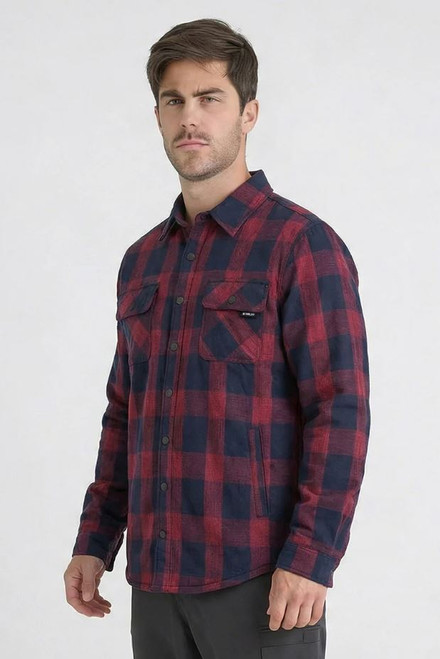 Layered Flannel Jacket - Red