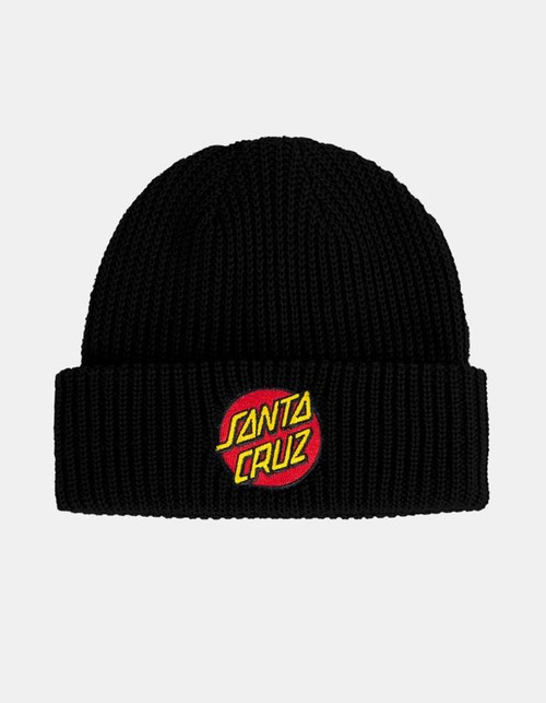 Classic Dot Patch Beanie - Black