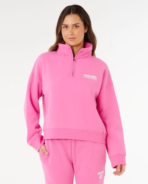 Surf Puff 1/4 Zip - Super Pink