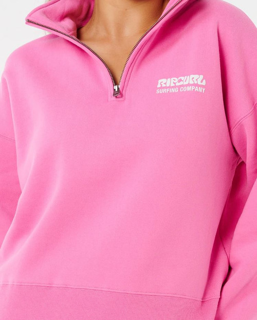 Surf Puff 1/4 Zip - Super Pink