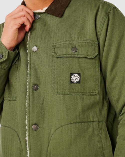 Premium Surf Sherpa Jacket - Dark Olive