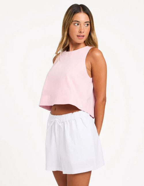 Place To Be Linen Shorts- White