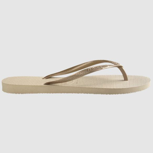 Slim Metallic Thongs - Sand Grey
