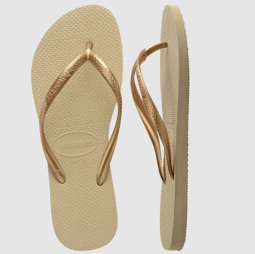 Slim Metallic Thongs - Sand Grey