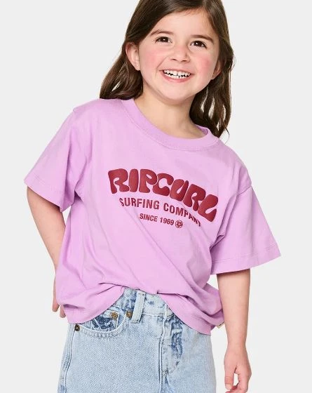 Girls Surf Puff Relaxed Tee - Purple