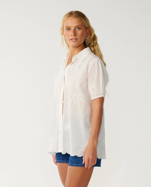 Bossa Nova Embroidered Shirt - Bone