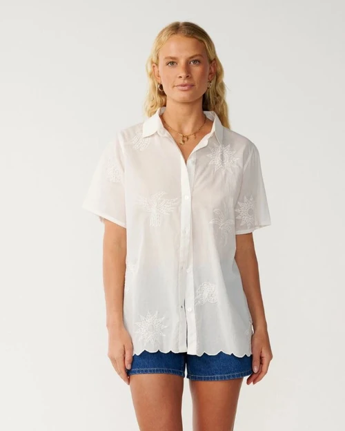 Bossa Nova Embroidered Shirt - Bone