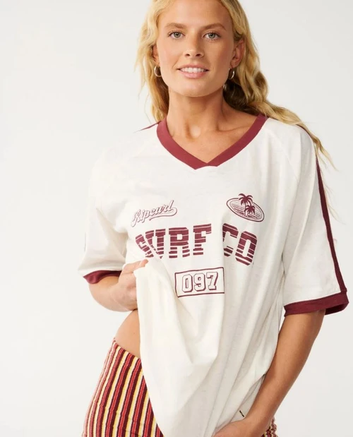 Surf Co Oversized V Neck - Bone