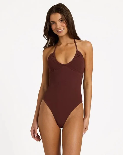 Palm Shadows One Piece Swimsuit - Java