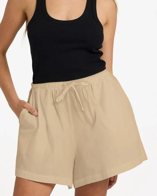 Lolani Linen Shorts - Pebble