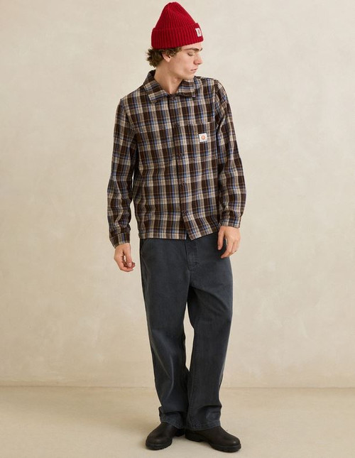 Alex Check LS Shirt - Chestnut