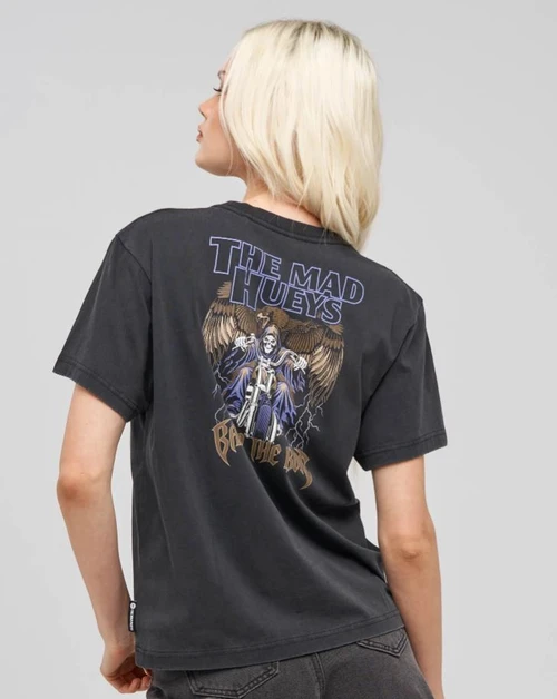 Bad To The Bone Ss Tee - Washed Black
