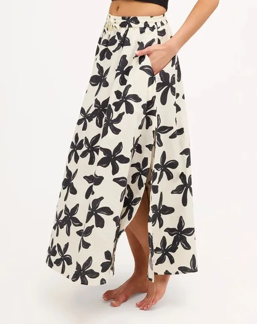 Dusk To Dawn Maxi Skirt - Black & White