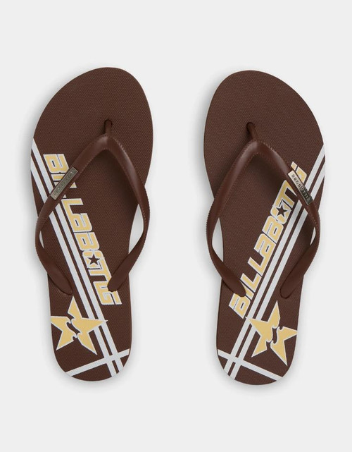 Back Beach Printed Thongs - Dark Chocolate