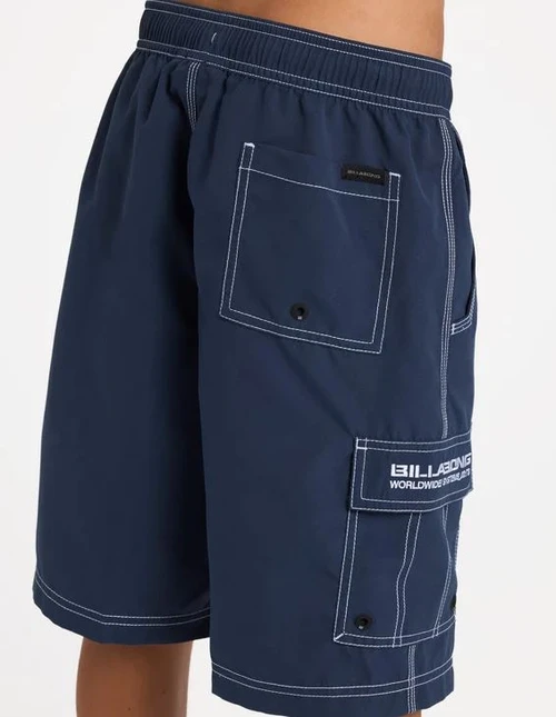 Boys Throw On Boardshorts - Dusty Indigo