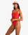 Terry Rib Square Tanker One Piece - Fire Red