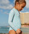 Girls 2-7 Teenie Ditsy Long Sleeve One-Piece Rash Vest - Aruba Blue Teenie Ditsy