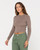 Amelia Skimmer Long Sleeve Knit Top - Cappuccino 