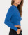 Amelia Cropped Long Sleeve Knit Top - Blue Sapphire