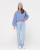 Sundae Oversized Cropped Crew Neck - Periwinkle Blue