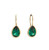 Lulu Tear Drop Dark Green & Gold Hook Eearrings