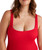 Summer High Square Neck One Piece - Fiesta Red