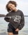 Girls 6-14 Paradise Stamp Hoodie - Off Black