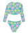 Flower Lover Lycra Two Piece Rash Vest - Coastal Shade Flipper