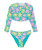 Flower Lover Lycra Two Piece Rash Vest - Coastal Shade Flipper